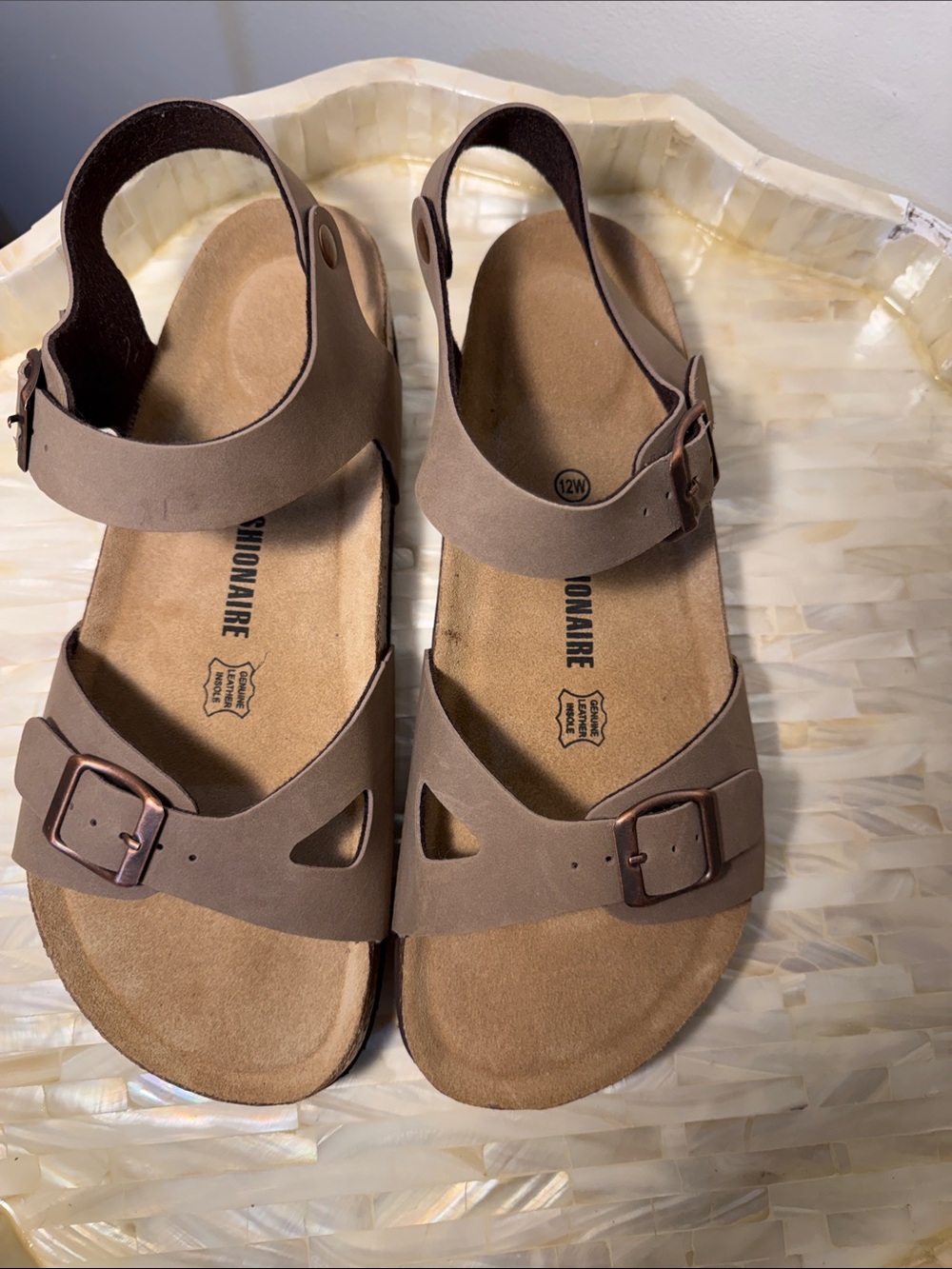 Brown Buckle Strap Sandals